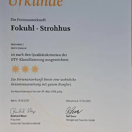 Fokuhl Im Strohhus Hooksiel * Schillig